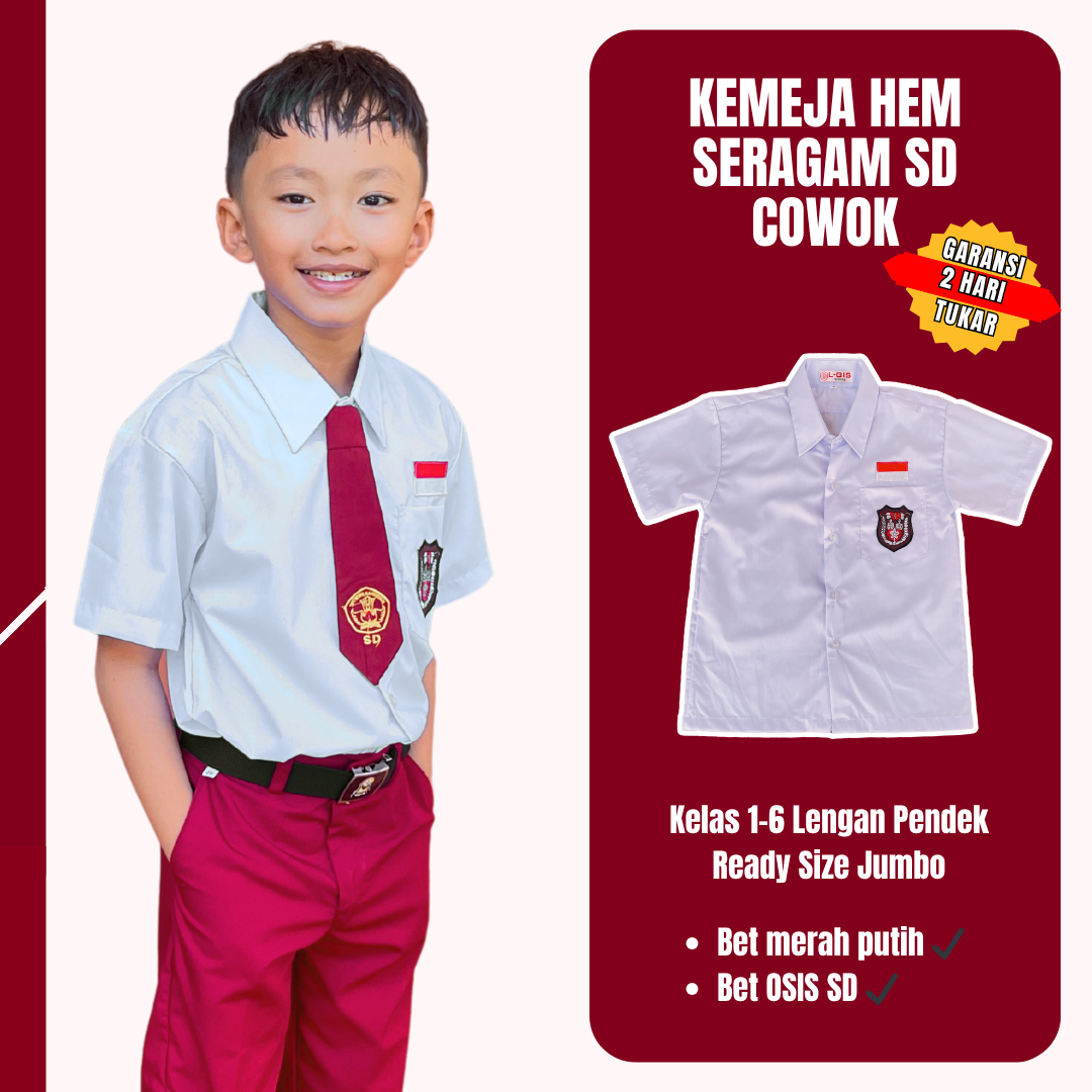 Baju Atasan Cowok SD Lengan Pendek