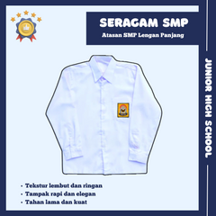 1 Set Seragam SMP Wanita Lengan Panjang (Baju Lengan Panjang, Rok, Topi, Dasi, Ikat Pinggang, Kaos Kaki)