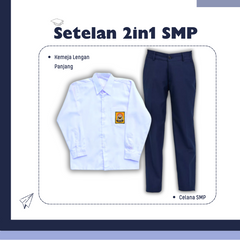 Seragam SMP Cowok Lengan Panjang (Atasan Lengan Panjang + Bawahan)