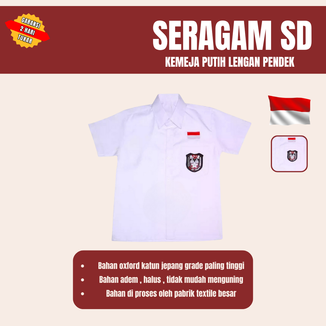 Baju SD Wanita Lengan Pendek