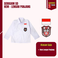 1 Set Seragam SD Cowok Lengan Pendek (Hem, Celana, Topi, Dasi, Ikat Pinggang, Kaos Kaki)