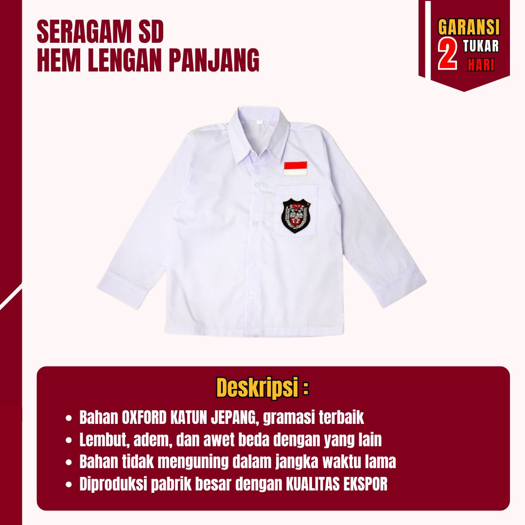 Baju Cowok SD Lengan Panjang