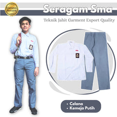 Seragam Sma Lengan Pendek (Hem Atasan Lengan Panjang + Lengan Bawah)