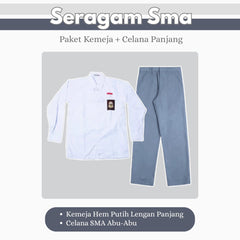 Seragam Sma Lengan Pendek (Hem Atasan Lengan Panjang + Lengan Bawah)