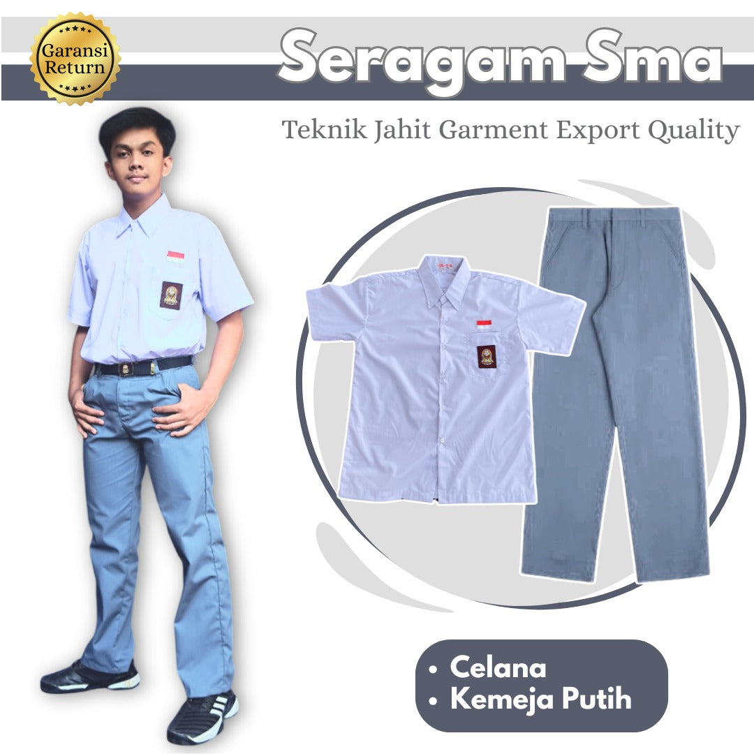 Seragam Sma Lengan Pendek (Hem Atasan Lengan Pendek + Lengan Bawah)