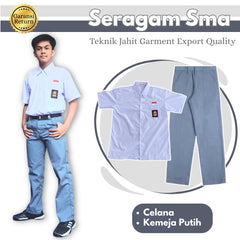 Seragam Sma Lengan Pendek (Hem Atasan Lengan Pendek + Lengan Bawah)