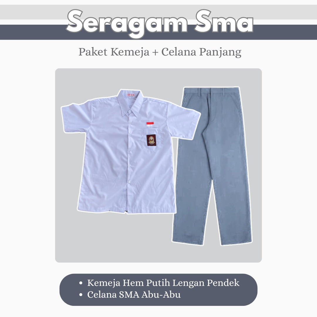 Seragam Sma Lengan Pendek (Hem Atasan Lengan Pendek + Lengan Bawah)