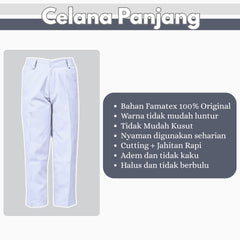 1 Set Seragam SMU Putih Putih Lengan Panjang (Atasan Putih + Bawahan Putih + Ikat Pinggang + Kaos Kaki)