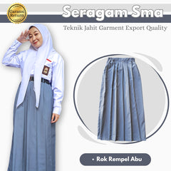 Seragam SMA Wanita Lengan Panjang (Baju Lengan Pendek + Bawahan)