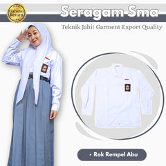 Seragam SMA Wanita Lengan Panjang (Baju Lengan Pendek + Bawahan)