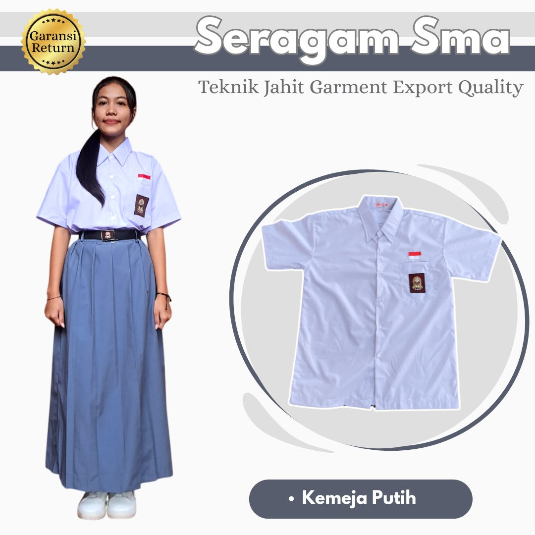 Seragam SMA Wanita Lengan Pendek (Baju Lengan Pendek + Bawahan)
