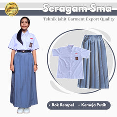 Seragam SMA Wanita Lengan Pendek (Baju Lengan Pendek + Bawahan)